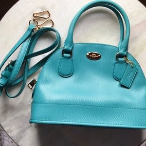 Coach Cadet Blue Crssgrain Min Cora Domed Satchel